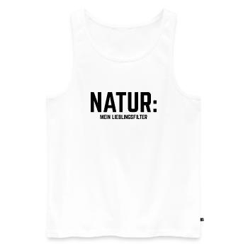 Natur: Mein Lieblingsfilter - Männer Premium Bio Tank Top - Weiß - Vorne - Michal (187cm)