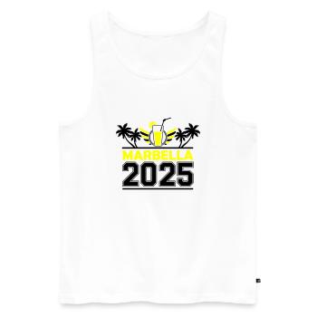 Marbella 2025 - Men's Premium Organic Tank Top - white - Front - AI Model Male 178 light (178cm)