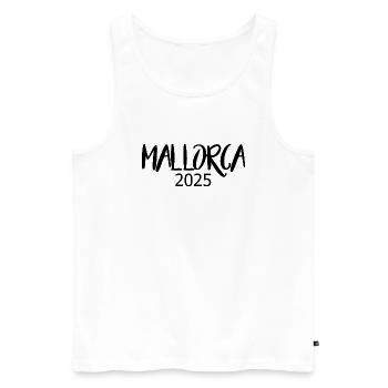 Mallorca 2025 - Men's Premium Organic Tank Top - white - Front - AI Model Male 178 light (178cm)