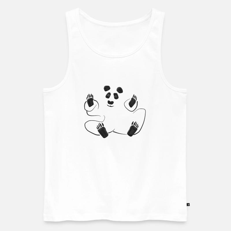Panda - Männer Premium Bio Tank Top - Weiß