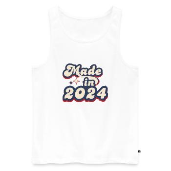Made in 2024 retro - Débardeur bio Premium Homme - blanc - Devant - Michal (187cm)