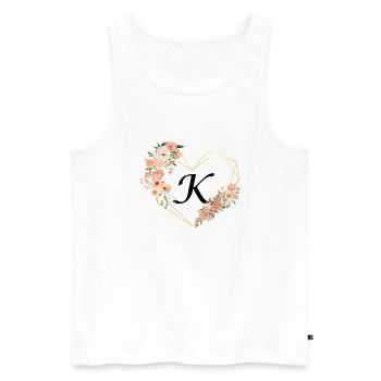 Floral gold heart letter k - Men's Premium Organic Tank Top - white - Front - Michal (187cm)