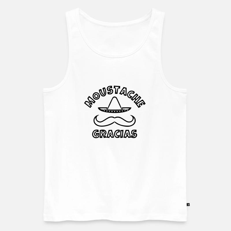 Gracias Schnurrbart - Männer Premium Bio Tank Top - Weiß