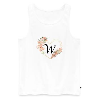 Floral Gold Herz Buchstabe w - Männer Premium Bio Tank Top - Weiß - Vorne - AI Model Male 178 light (178cm)