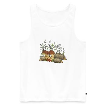 Igel - Männer Premium Bio Tank Top - Weiß - Vorne - AI Model Male 178 light (178cm)
