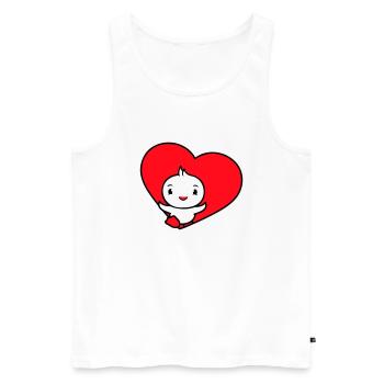 Bird Heart Symbol Love Runs Runs Happy Cute - Men's Premium Organic Tank Top - white - Front - AI Model Male 178 light (178cm)