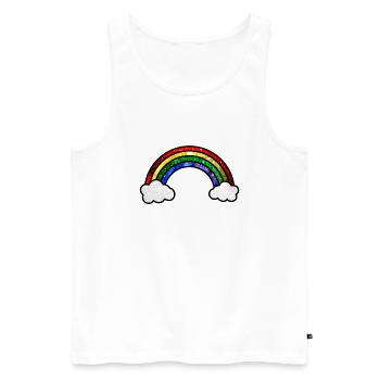Kosmischer Regenbogen - Männer Premium Bio Tank Top - Weiß - Vorne - AI Model Male 178 light (178cm)