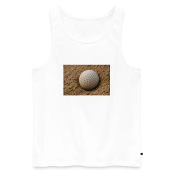 Sport - Golf ball in bunker - Men's Premium Organic Tank Top - white - Front - AI Model Male 178 light (178cm)