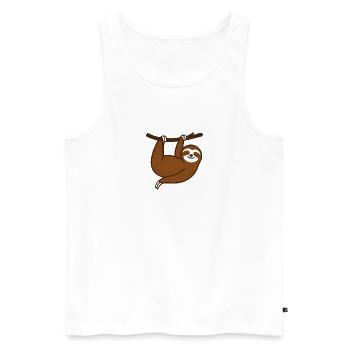 Faultier - Männer Premium Bio Tank Top - Weiß - Vorne - AI Model Male 178 light (178cm)