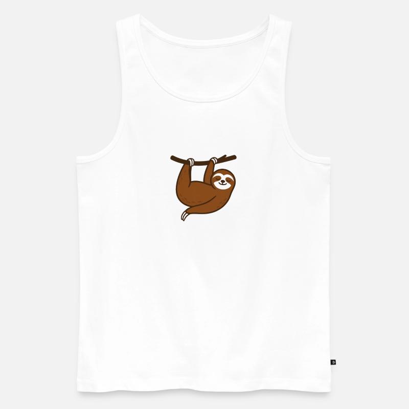 Faultier - Männer Premium Bio Tank Top - Weiß