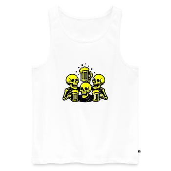 Skelett Bier Team Lustig - Männer Premium Bio Tank Top - Weiß - Vorne - AI Model Male 178 light (178cm)
