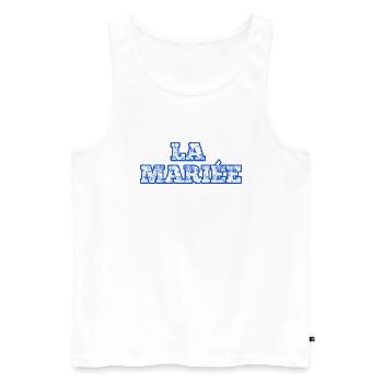 The Blue Chinoiserie Bride - Men's Premium Organic Tank Top - white - Front - AI Model Male 178 light (178cm)