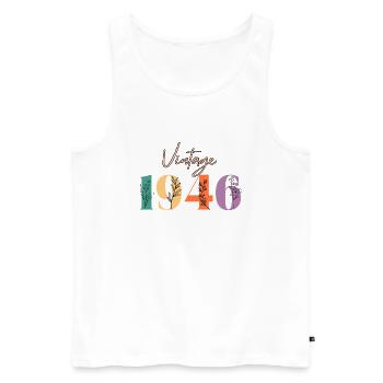 Vintage 1946 Floral - Men's Premium Organic Tank Top - white - Front - Michal (187cm)