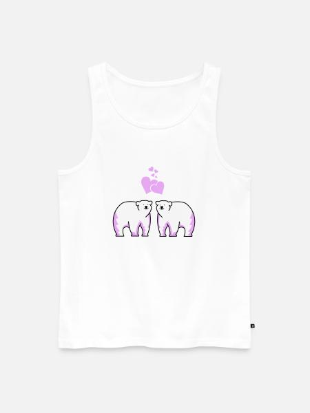 Eisbären verliebt - Männer Premium Bio Tank Top - Weiß
