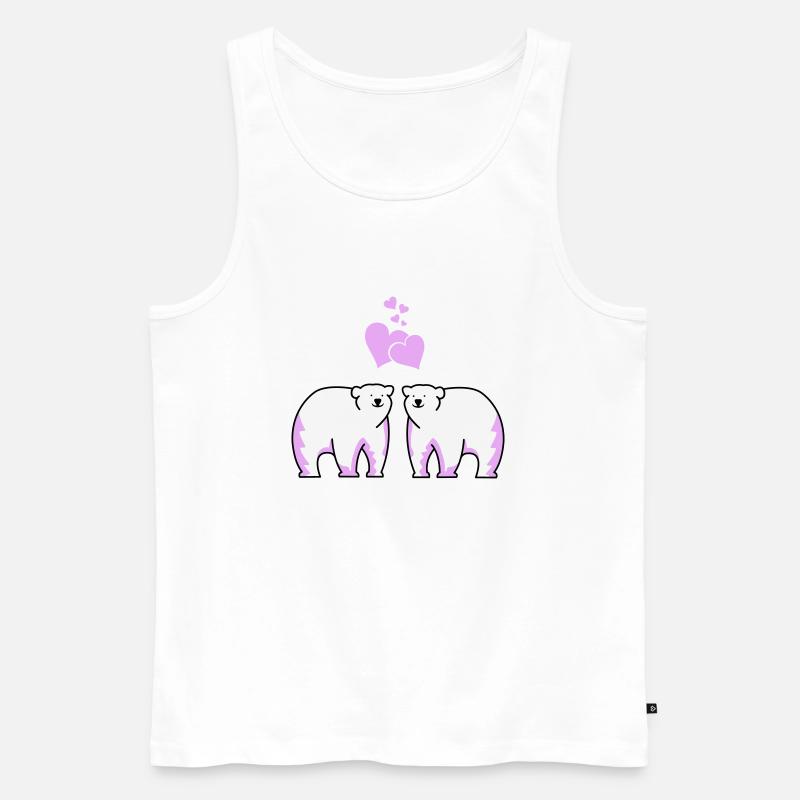 Eisbären verliebt - Männer Premium Bio Tank Top - Weiß