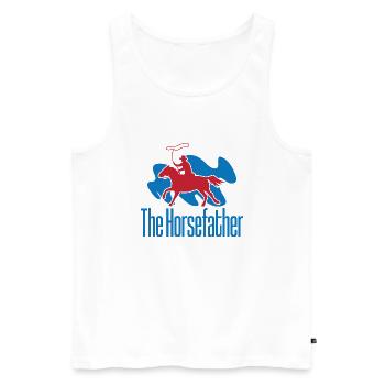 Western Rider The Horsefather Cowboy Rodeo - Men's Premium Organic Tank Top - white - Front - Michal (187cm)