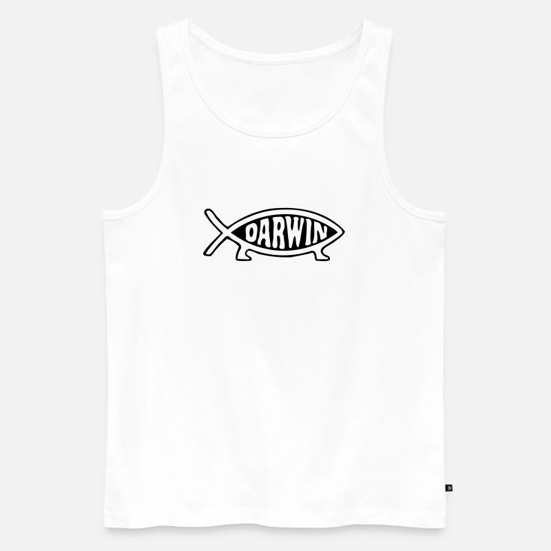 Darwin fisch - Männer Premium Bio Tank Top - Weiß