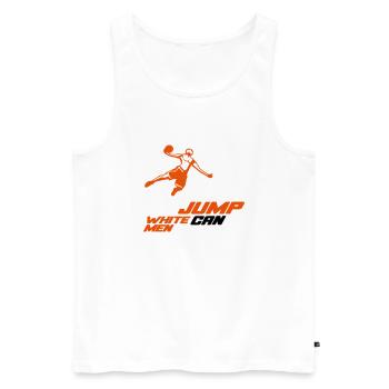 White Men Can Jump Dunk - Männer Premium Bio Tank Top - Weiß - Vorne - Michal (187cm)
