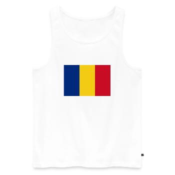 Roumanie, la Roumanie, drapeau, drapeau - Débardeur bio Premium Homme - blanc - Devant - AI Model Male 178 light (178cm)
