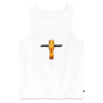 Kickern - Männer Premium Bio Tank Top - Weiß - Vorne - AI Model Male 178 light (178cm)