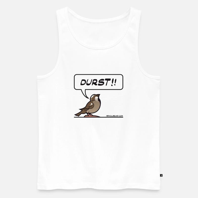 Durstiger Spatz - Männer Premium Bio Tank Top - Weiß