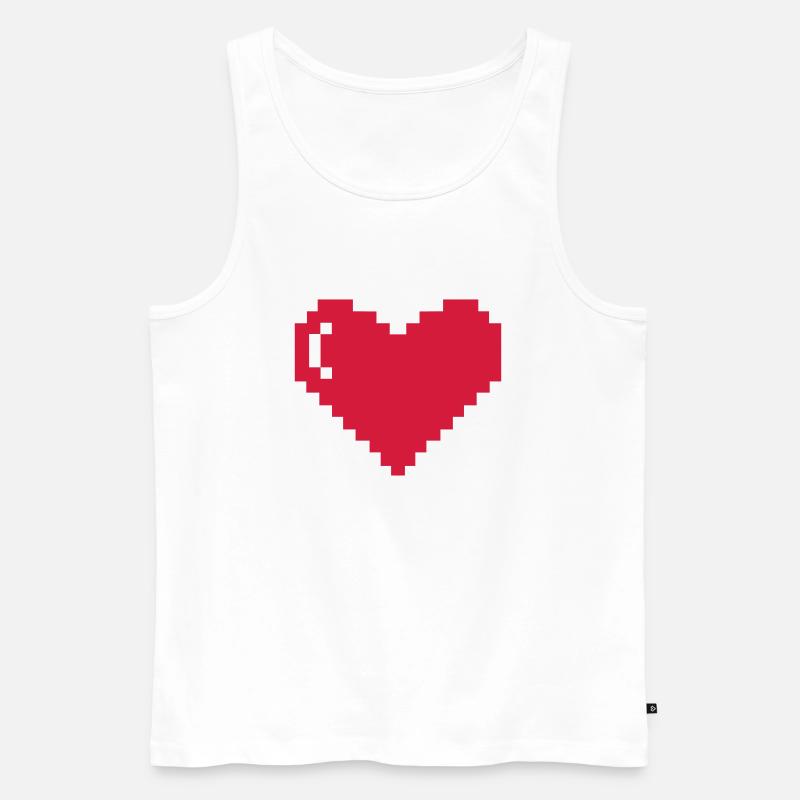 Pixelherz - Männer Premium Bio Tank Top - Weiß