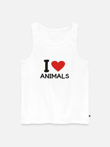 i love Animals - Männer Premium Bio Tank Top - Weiß