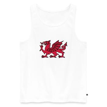 Welsh Dragon - Men's Premium Organic Tank Top - white - Front - AI Model Male 178 light (178cm)