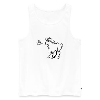 Lamm - Männer Premium Bio Tank Top - Weiß - Vorne - Michal (187cm)