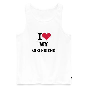 Girlfriend - Men's Premium Organic Tank Top - white - Front - AI Model Male 178 light (178cm)