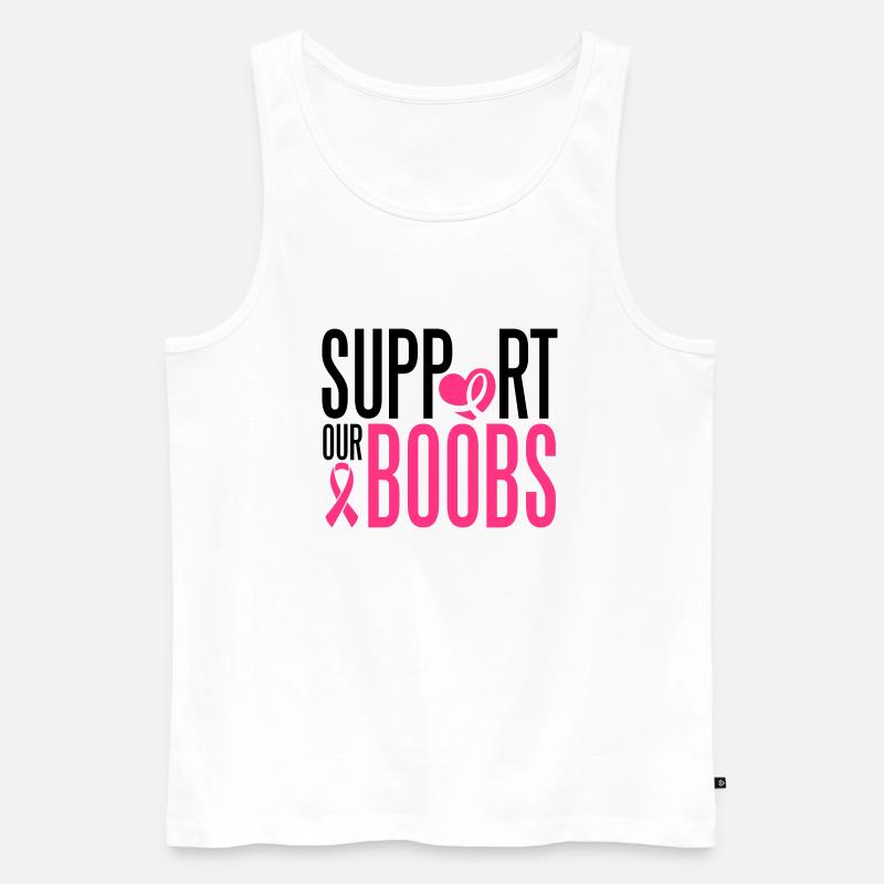 Support our boobs - Männer Premium Bio Tank Top - Weiß