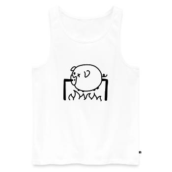 Pork Barbecue - Line - Men's Premium Organic Tank Top - white - Front - AI Model Male 178 light (178cm)