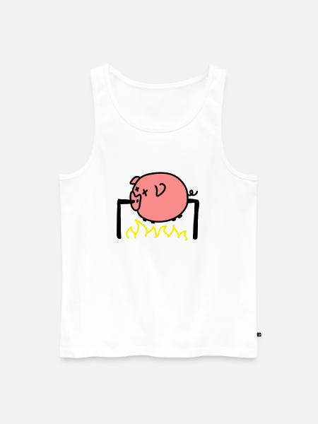 Pork Barbecue - Men's Premium Organic Tank Top - white