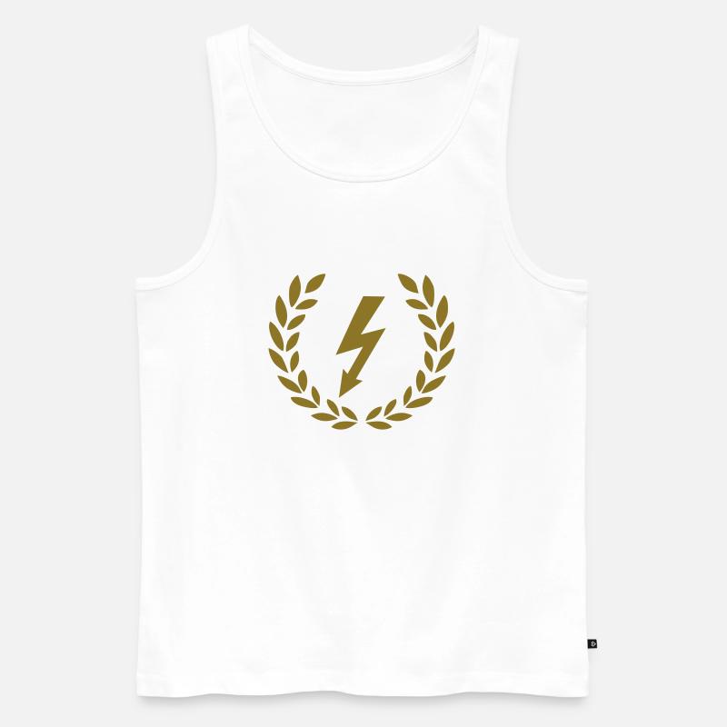 Lightning - Men's Premium Organic Tank Top - white