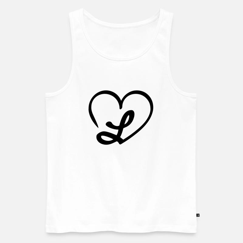 Liebe Buchstabe L - Männer Premium Bio Tank Top - Weiß