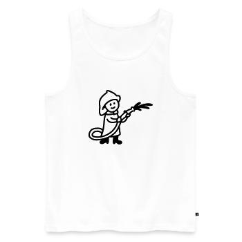 Fireman - line - Men's Premium Organic Tank Top - white - Front - AI Model Male 178 light (178cm)
