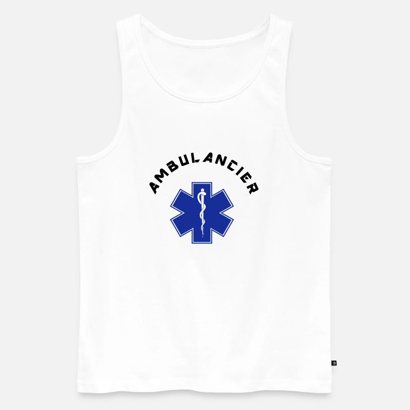 ambulancier logo 3 - Männer Premium Bio Tank Top - Weiß