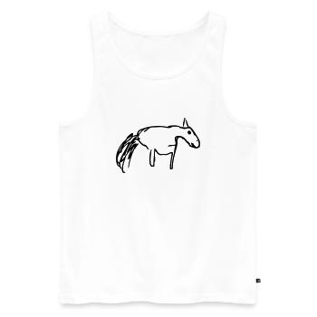 pferd - Männer Premium Bio Tank Top - Weiß - Vorne - AI Model Male 178 light (178cm)