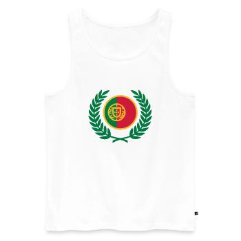Portugal (Flagge & Lorbeerkranz) - Männer Premium Bio Tank Top - Weiß - Vorne - Michal (187cm)