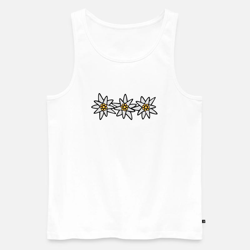 Edelweiss Trio - Männer Premium Bio Tank Top - Weiß