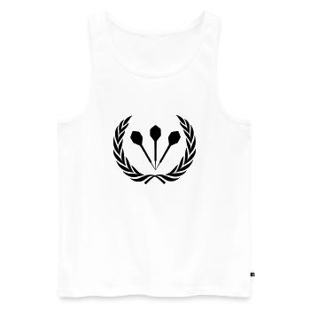 Dart Pfeile Kranz - Männer Premium Bio Tank Top - Weiß - Vorne - AI Model Male 178 light (178cm)