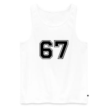 67 - Men's Premium Organic Tank Top - white - Front - AI Model Male 178 light (178cm)