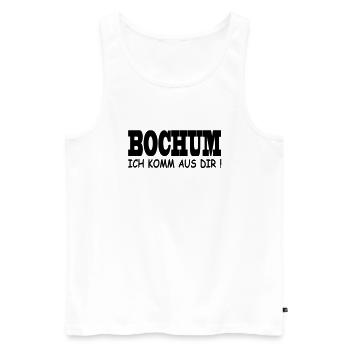 Bochum - Ich komm aus dir! - Männer Premium Bio Tank Top - Weiß - Vorne - AI Model Male 178 light (178cm)