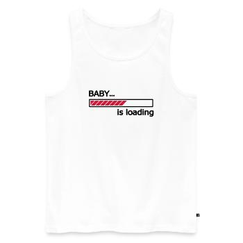 Baby is loading Ladebalken Loading Bar - Männer Premium Bio Tank Top - Weiß - Vorne - AI Model Male 178 light (178cm)