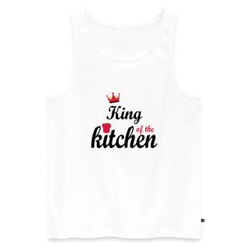 cooking - Men's Premium Organic Tank Top - white - Front - AI Model Male 178 light (178cm)