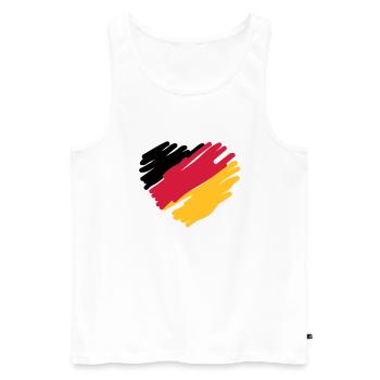 german heart - Männer Premium Bio Tank Top - Weiß - Vorne - AI Model Male 178 light (178cm)