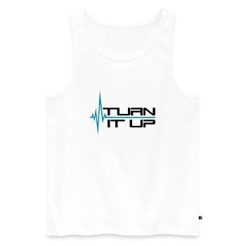 heart rate heartbeat turn it up bar strokes - Men's Premium Organic Tank Top - white - Front - AI Model Male 178 light (178cm)
