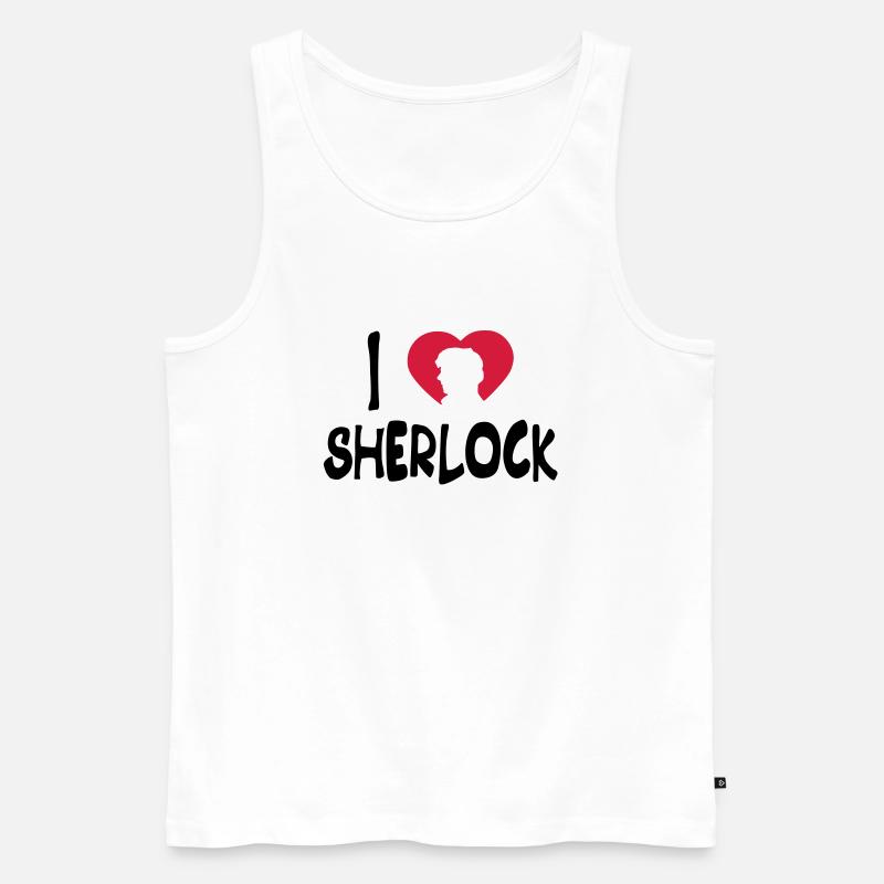ich liebe sherlock - Männer Premium Bio Tank Top - Weiß