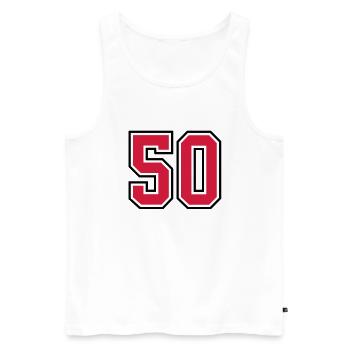 50 sports jersey football number - Men's Premium Organic Tank Top - white - Front - Michal (187cm)