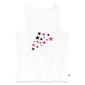 sterne - Männer Premium Bio Tank Top - Weiß - Vorne - Michal (187cm)